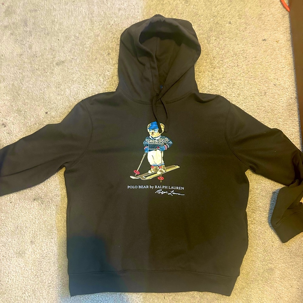 BROWN RALPH LAUREN POLO BEAR HOODIE